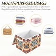 thumbnail image 7 of WOBOGO Bohemian Motifs Large Collapsible Storage Box Flip Lid Fabric Decorative Organizer Container Basket with Handles 16.5×12.6×11.8in, 7 of 7