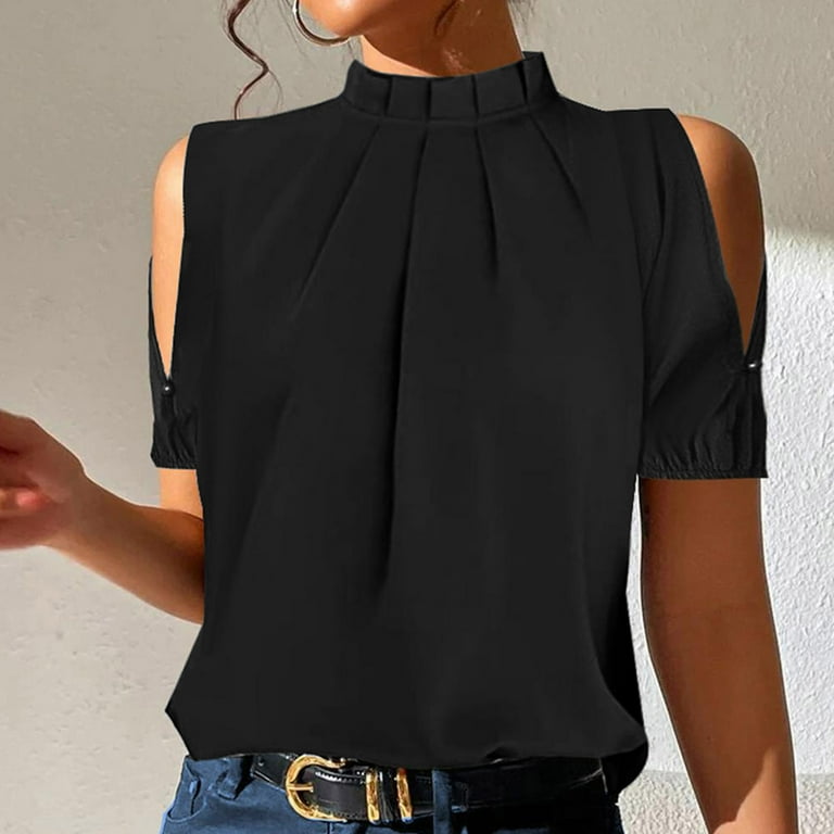 Cold shoulder dressy tops hotsell