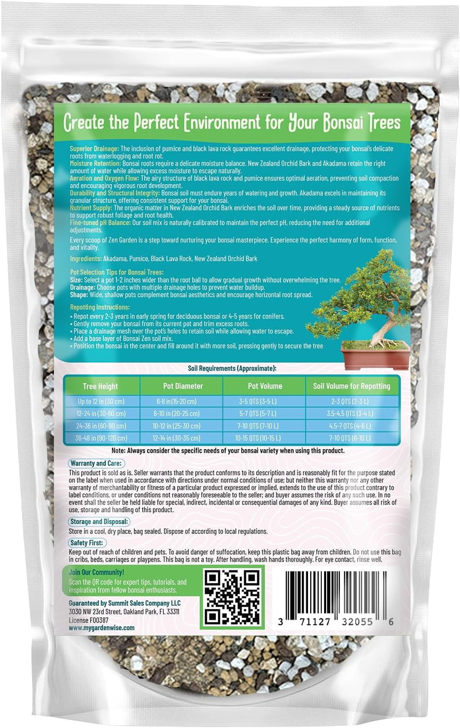 Garden  Soil Mix – Fast-Draining & Organic for Junipers, Pines, and Drought-Tolerant  Trees – Handcrafted in The with Japanese Akadama & Pumice (2 quarts)