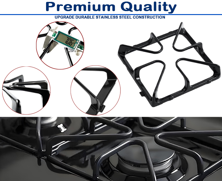 Burner Grate for WB31K10034 Stove Parts, 8.4’’ x 8.46’’ Stove Surface Top Grate, Cast Iron 4 Burner Stove Grate, 4 Pack Stove Accessories