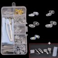 thumbnail image 1 of Kit de Réparation de Lunettes Tampons de Nez en Silicone Remplacement Pièces d'Outils de Réparation de Lunettes Optiques Kit Assorti Tournevis Pinces Crochets d'Oreille 02, 1 of 6