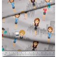 thumbnail image 2 of Soimoi Moss Georgette Fabric Business Girl Printed Fabric 1 Yard 42 Inch Wide, 2 of 3