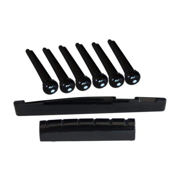 FOMIYES Black Guitar Replacement Parts Set Portable and Easy to Use for Acoustic Guitar