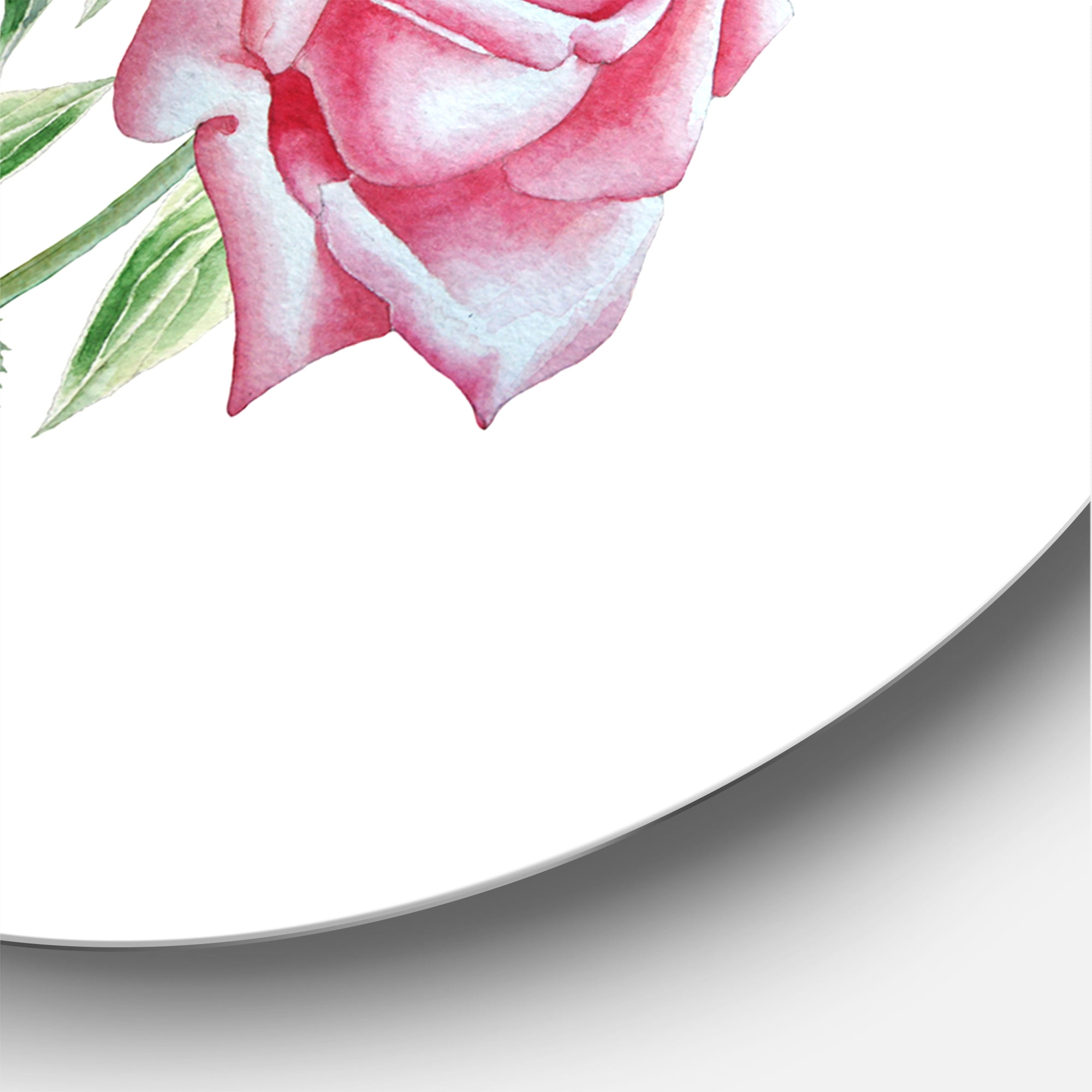 Designart 'Spring Flowers Alstroemeria Pink Roses' Traditional Circle Metal Wall Art 23x23 - Disc of 23