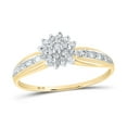 thumbnail image 4 of 10K Yellow Gold Womens Round Diamond Cluster Ring 1/10 Cttw, Womens Size: 5-10, 4 of 4
