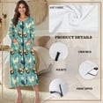 thumbnail image 6 of Yuyamidu Chicken Long Bath Robe Loose Robes Nightgowns for Women Size S Cock Long Sleeve Zippered Bathrobes Ladies Pajama House Coat Casual Louge Wear Robe, Blue, 6 of 7