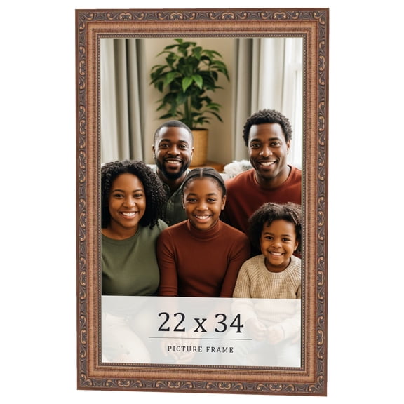 22x34 Frame Gold Solid Wood Picture Frame Width 1.25 Inches | Interior Frame Depth 0.375 Inches |