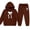 Brown, variant on MuXiKeJi Clothes Girls 2 Pieces Outfits Fall Cute Print Long Sleeve Soft Sweatshirt Pullover Tops Joggers Pants Fall Clothes for Kids