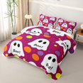 thumbnail image 3 of Feelyou Spooky Ghost Skull Twin Quilt Set, Cute Polka Dot Twin Coverlet Set, Magenta, 2 Pieces, 1 Comforter and 1 Pillowcase, 3 of 7