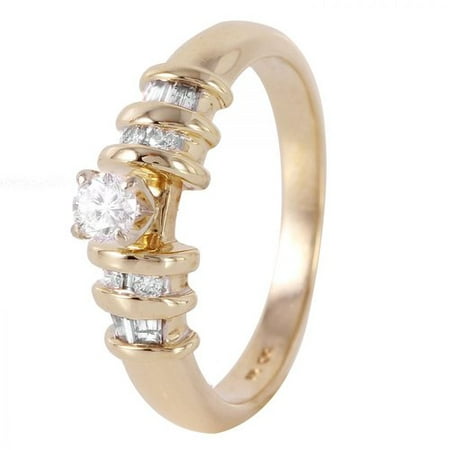 Foreli 0.27CTW Diamond 10K Yellow Gold Ring W Cert