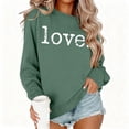 thumbnail image 2 of Busydd Valentines Tops for Women Trendy Round Neck Love Heart Print Sweatshirts for Women Casual Comfortable Cotton Womens Spring Tops 2XL, 2 of 5