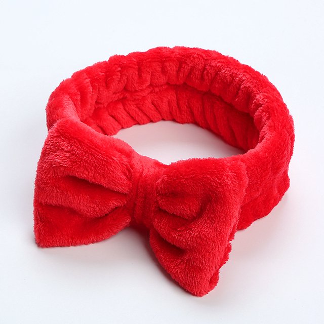Banda para el cabello de vellón de coral Banda para el cabello para mujer Lazo de felpa Banda para el cabello Linda diadema de color sólido para lavarse la cara Accesorios para el cabello