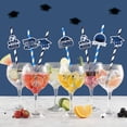 thumbnail image 6 of Graduation Paper Straw Navy, 50pcs 2024 Graduation Party Striped Decorative Straws, Congrats Grad You Did It Graduation Themed Straws Graduation Cap Diploma Drinking Straws for Graduation, 6 of 6