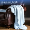 thumbnail image 5 of Light Baby Blue, 30x40 inch Velvety Soft Classic Solid Plush Fleece Throw Blanket, 5 of 7