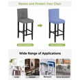 thumbnail image 3 of Navy Blue Stripe Bar Stool Covers Set of 4, Modern White Vertical Striped Geometric Stretch Washable Bar Chair Covers with Backs, Removable Pub Counter Height Chair Cover for Kitchen Dining Room Cafe, 3 of 7