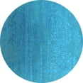 thumbnail image 1 of Ahgly Company Indoor Round Oriental Light Blue Industrial Area Rugs, 5' Round, 1 of 4