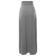 thumbnail image 3 of A2Y Women's Basic Foldable High Waist Floor Length Maxi Skirts Mid Grey L, 3 of 5