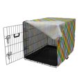 thumbnail image 3 of Plaid Dog Crate Cover, Colorful Summery Classical British Fashion Motifs Abstract Geometric Illustration, Easy to Use Pet Kennel Cover for Medium Large Dogs, 35" x 23" x 27", Multicolor, by Ambesonne, 3 of 6