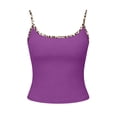 thumbnail image 3 of CYRBOKO Tank Tops for Women, Casual Spaghetti Strap Summer Fitted Summer Crop Tops Purple Size M, 3 of 5