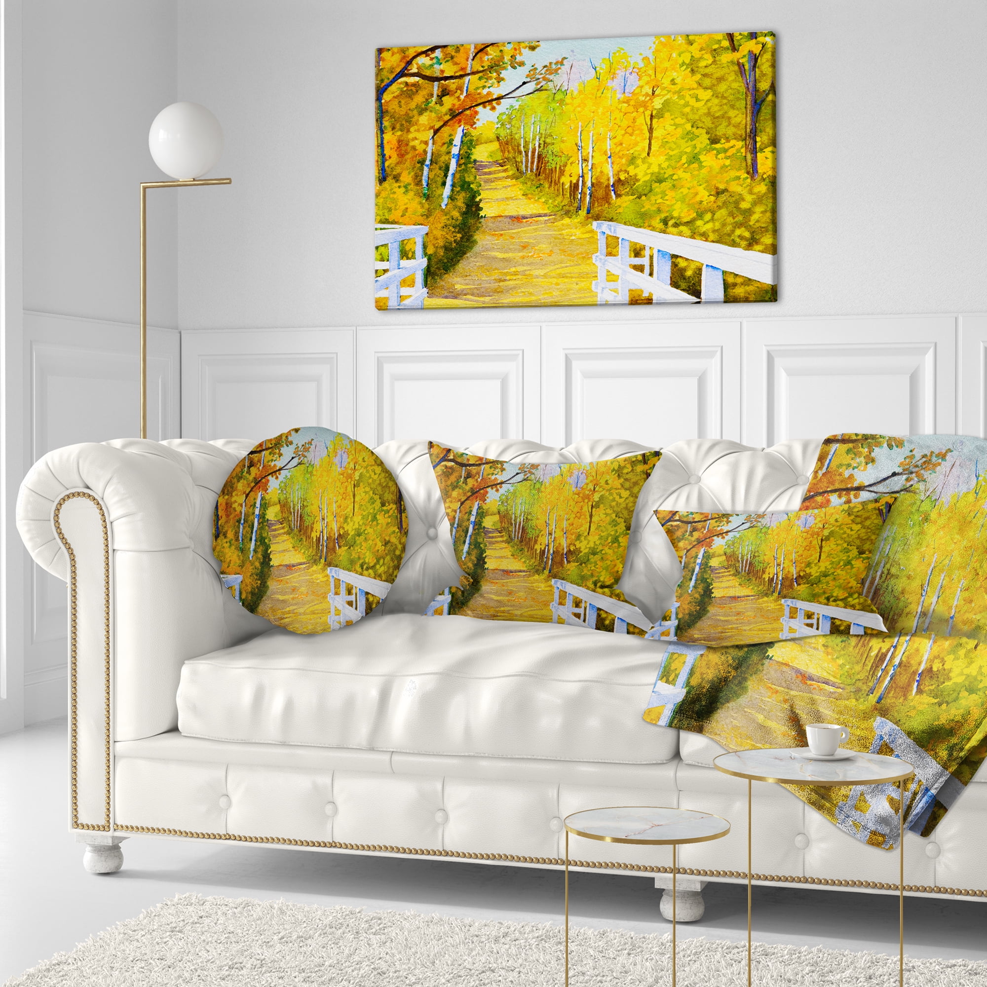 Designart Parkland Trails - Photography Throw Pillow - 12x20
