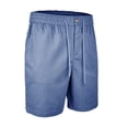 thumbnail image 2 of ZRGHAOYLQ Mens Cotton Linen Casual Shorts Breathable Straight Leg Beach Shorts Drawstring Elastic Waist Shorts with Pockets, 2 of 5