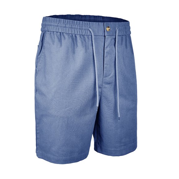Yaoyar Mens Cotton Linen Shorts Casual Drawstring 7inch Inseam Shorts Stretch Summer Beach Wear