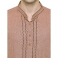 thumbnail image 4 of Traditional Cotton Men's Kurta Set Embroidered India Clothes (Brown, M), 4 of 5