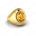 thumbnail image 4 of Shree Jewelrs Original Certified Natural Yellow Sapphire (Pukhraj) Ring - 9.25 Carat Certified Handcrafted Ring Jupiter Ring, PANCHDHATU Gold Plated Ring for Men and Women, 4 of 5