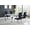 Black/White, variant on Carone 5-piece 81-inch Rectangular White Glass Dining Set Grey
