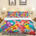 thumbnail image 2 of 3D Colorful Floral Plant Leaves Quilt Cover Set Bedding Set Duvet Cover, 2 of 3