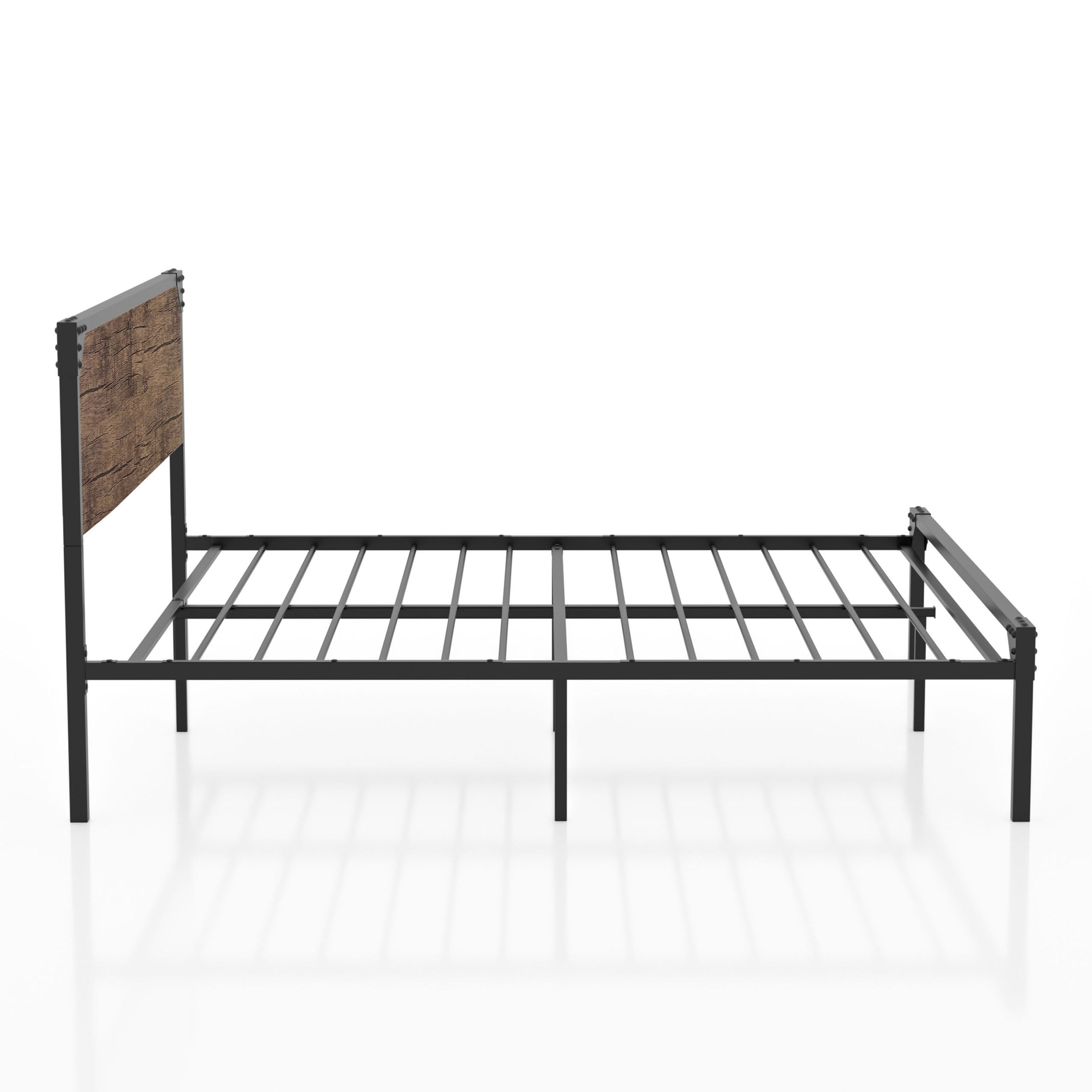 Furniture of America Fahr Steel Platform Bed, Queen, Dark Brown