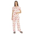 thumbnail image 5 of Inkmeso 2 Pcs Printed Short Sleeves Nightwear Set For Womens Top And Pajama Sleepwear Cotton PJ Sets, 5 of 7