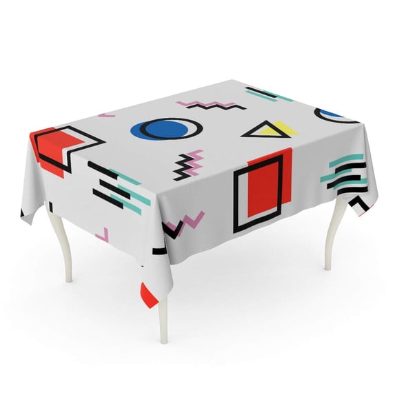 LADDKE Hipster Colorful Pattern Memphis 80S 90S Abstract Geometric Modern Tablecloth Table Desk Cover Home Party Decor 52x70 inch