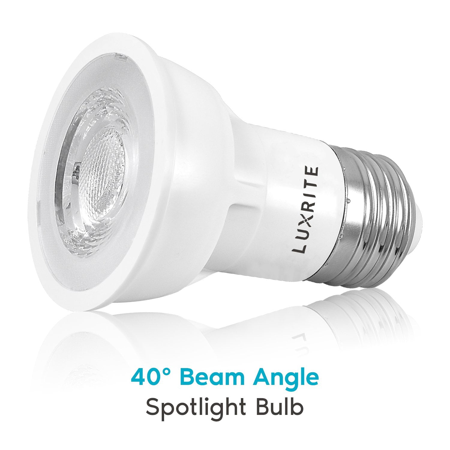 Luxrite PAR16 LED Dimmable Spot Light Bulb, 5.5W 50W Equivalent 4000K Cool White, 450 Lumens, E26, 6-Pack