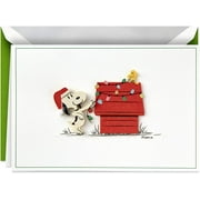 Cartes de Noël en boîte Hallmark Signature Peanuts, lumières de Noël Snoopy (10 cartes avec enveloppes)