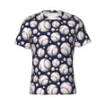 thumbnail image 3 of Naloa Cute Basebal Men's T-Shirt Sport T-shirt Men's Basic Tee Casual Men's Shirt, Round Neck, Short Sleeves - Small, 3 of 5