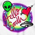 thumbnail image 2 of Airbrushed Alien UFO Hello Earth Bodysuit Jumper Girls Infant Baby Brisco Brands NB, 2 of 6