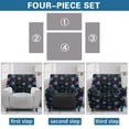 thumbnail image 5 of SCRAWLGOD Paws Print Blue Black Recliner Slipcover Stretch Reclining Chair Covers Recliner Chair with Storage Pocket Furniture Protector Cover 4 Pieces Sofa Cover Prevent Stain and Pets Hair, 5 of 7