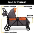 thumbnail image 5 of Jeep Sport All-Terrain Stroller Wagon by Delta Children - Includes Canopy, Parent Organizer, Adjustable Handlebar, Snack Tray & Cup Holders, Grey/Bonfire, 5 of 6