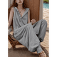thumbnail image 4 of Mono con Botones y Capucha para Mujer, Sin Mangas, con Bolsillos Gris XXL, 4 of 6