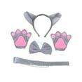 thumbnail image 2 of Accesorios para disfraz de para niños, diadema con orejas, pajarita, cola, correa elástica, conjunto de Cosplay de Halloween para fiesta familiar sin falda Yinane disfraz de lobo, 2 of 8