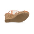 thumbnail image 5 of BLISSFUL STEP Women's Shoes Floral Lace Platform Peep Toe Wedge Heel Sandals Orange Flower 8, 5 of 7