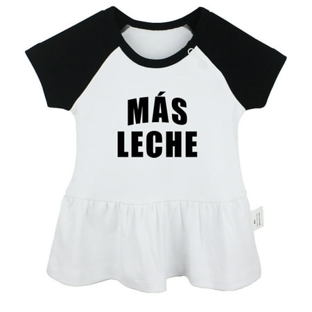 

Más Leche Funny Dresses For Baby Newborn Babies Skirts Infant Princess Dress 0-24M Kids Graphic Clothes (Black Raglan Dresses 0-6 Months)