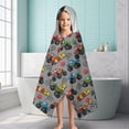 thumbnail image 6 of Gray Crash Monster Cartoon Trucks Pattern Hooded Bath Towel，60"x35" for Ages 3 To 12 Kids, Quick Dry Lightweight Soft Microfiber Hood Beach Towel Cover Up for Kids, 6 of 7