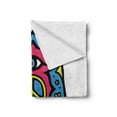 thumbnail image 2 of Hamsa Soft Flannel Fleece Throw Blanket, Hippie Boho Hamsa with Peace Sign in the Palm Art, Cozy Plush for Indoor and Outdoor Use, 70" x 90", Pink Blue Yellow, by Ambesonne, 2 of 6
