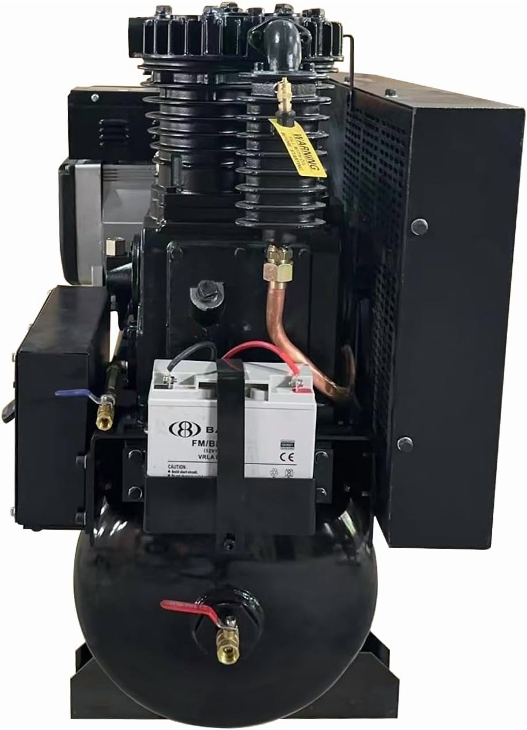 HPDMC 13HP Gas Powered Air Compressor - 24CFM 180PSI 3-Cylinder Piston Pump - 30 Gal ASME Tank - Electric Start Gas Air Compressor for Truck Repair, Construction & Workshop - Heavy Duty Portable