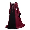 thumbnail image 5 of Women's Dress Retro Style Trumpet Sleeve Long Floor Length Gothic Attire for Special Events and Themed Parties, 5 of 6