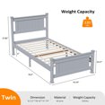 thumbnail image 2 of YLCW Wood Platform Bed Frame with Headboard / Wood Slat Support / No Box Spring Needed / Easy Assembly, Twin, 2 of 8