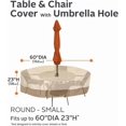 thumbnail image 3 of Neatifyes Veranda Water-Resistant 60 Inch Round Patio Table & Chair Set Cover with Umbrella Hole, Pebble, Outdoor Table Cover, 3 of 15