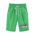 thumbnail image 2 of Gspmoly Shorts de Course pour Femmes, Shorts pour Femmes en Coton et Lin à Imprimé Tendance, Taille Élastique, Pantalon 5 Pouces à Cordon, Shorts 5 Pouces, Shorts de Randonnée pour Femmes en Liquidation Vert m, 2 of 4